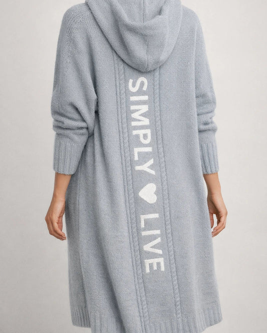 Women's Cardigan Knitted Letter Personalized Stylish Casual Long Sleeve Regular Fit Sweater Cardigans Hooded Fall Winter Gray Camel White | JRSEE:2db6f420-ba8c-4235-ae21-c37e292c1e1e