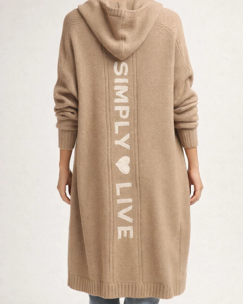 Women's Cardigan Knitted Letter Personalized Stylish Casual Long Sleeve Regular Fit Sweater Cardigans Hooded Fall Winter Gray Camel White | JRSEE:b0449495-c316-4951-a1f8-e72277c96c6a