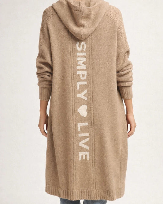 Women's Cardigan Knitted Letter Personalized Stylish Casual Long Sleeve Regular Fit Sweater Cardigans Hooded Fall Winter Gray Camel White | JRSEE:b0449495-c316-4951-a1f8-e72277c96c6a