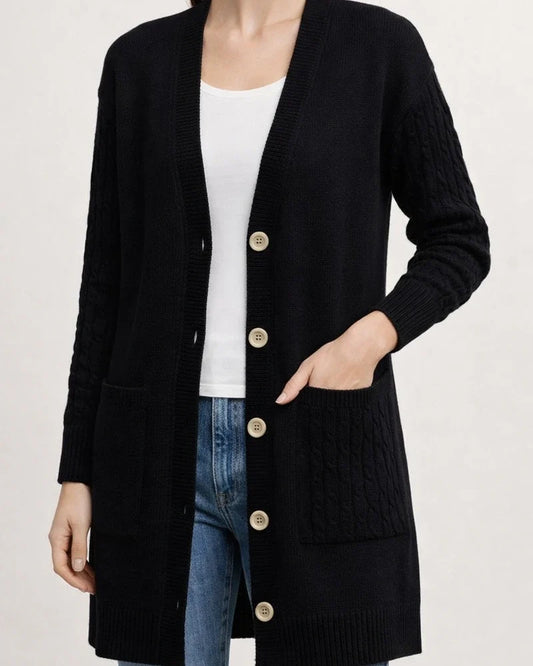 Women's Cardigan Pocket Solid Color Stylish Basic Casual Long Sleeve Regular Fit Sweater Cardigans V Neck Fall Spring Blue Black Camel / Going out | JRSEE:117b7034-230f-4f27-909e-7e55a9dd67c5