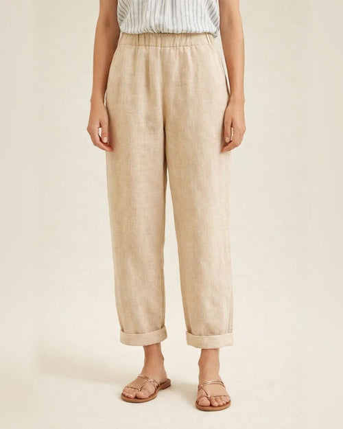 Women's Casual Chinos Trousers Pleated Front Pocket Full Length Pants Casual Daily Micro-elastic Chinese Style Linen / Cotton Blend Breathable Quick Dry Mid Waist Loose Green White Gray Khaki Sky Blue | JRSEE:e0d38339-404a-4bae-8797-d9a6765633cf