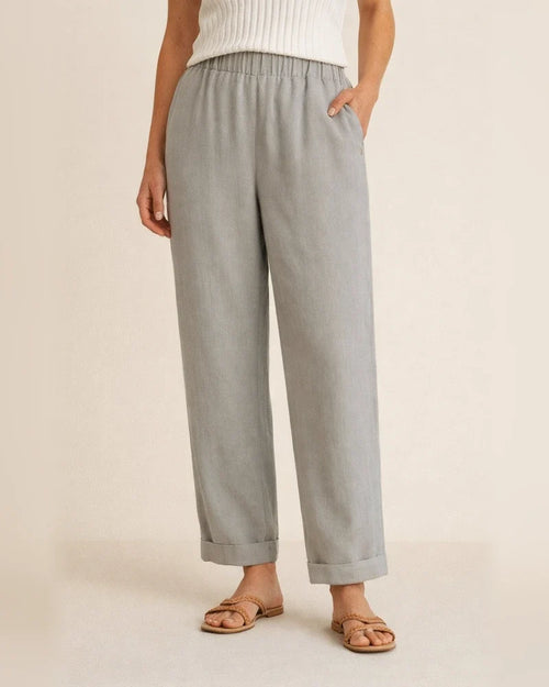 Women's Casual Chinos Trousers Pleated Front Pocket Full Length Pants Casual Daily Micro-elastic Chinese Style Linen / Cotton Blend Breathable Quick Dry Mid Waist Loose Green White Gray Khaki Sky Blue | JRSEE:fd364d06-1fd6-4747-971c-09654f00dccb