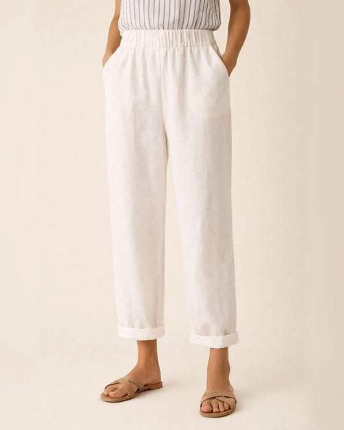 Women's Casual Chinos Trousers Pleated Front Pocket Full Length Pants Casual Daily Micro-elastic Chinese Style Linen / Cotton Blend Breathable Quick Dry Mid Waist Loose Green White Gray Khaki Sky Blue | JRSEE:bbca2f56-8c31-4643-ae3e-f5705ccc9659