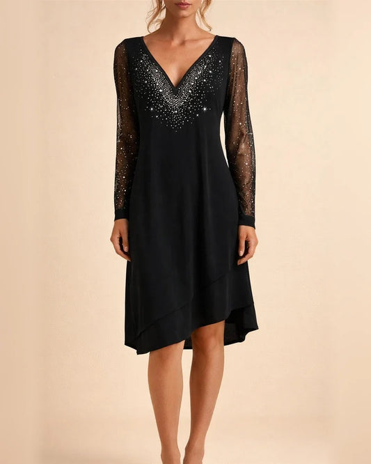 Women's Casual Dress Black Dress Mini Dress Black Long Sleeve Print Mesh Fall Spring Autumn Deep V Stylish Winter Dress Date Fall Dress 2022 S M L XL XXL 3XL | JRSEE:65610d6c-8b59-42ff-9545-9e8d4142dfe4