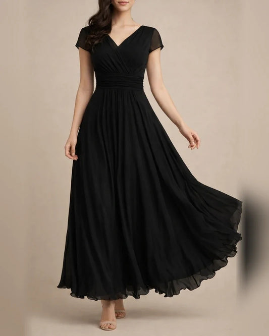 Women's Casual Dress Swing Dress Long Dress Maxi Dress Black Purple Wine Short Sleeve Pure Color Ruched Spring Summer V Neck Modern Daily Wedding Guest Date Slim 2022 S M L XL XXL 3XL 4XL 5XL | JRSEE:129e889c-87d2-4f89-8c0a-f337312def05