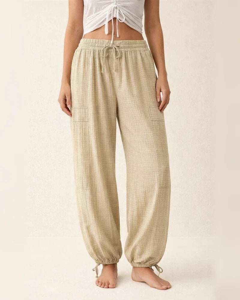 Women's Casual Fashion Temperament Commuter Solid Color Tie Pockets Loose Wide Leg Pants Pants High Waist Casual Pants | JRSEE:53a1c77e-f187-42d9-a7cd-abf3af206664