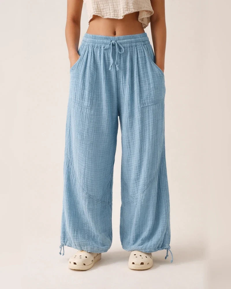 Women's Casual Fashion Temperament Commuter Solid Color Tie Pockets Loose Wide Leg Pants Pants High Waist Casual Pants | JRSEE:7a4108de-635b-4acc-8c6e-e978e1ae3afa