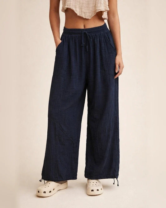 Women's Casual Fashion Temperament Commuter Solid Color Tie Pockets Loose Wide Leg Pants Pants High Waist Casual Pants | JRSEE:1c682f79-0d0f-47b4-b8ed-03cf0d2f65b0