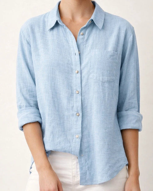 Women's Casual Loose Autumn Split Long-sleeved Women's Cotton and Linen Solid Color Long-sleeved Shirt | JRSEE:03069f07-1297-42ef-ad8d-b5d03cd3db2d