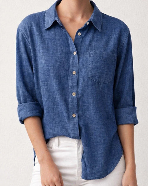Women's Casual Loose Autumn Split Long-sleeved Women's Cotton and Linen Solid Color Long-sleeved Shirt | JRSEE:d1298e85-98b4-4522-8fe7-c35eca7bbf43