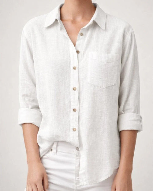 Women's Casual Loose Autumn Split Long-sleeved Women's Cotton and Linen Solid Color Long-sleeved Shirt | JRSEE:a0cbcaac-6833-486b-852a-6962df9f13d6