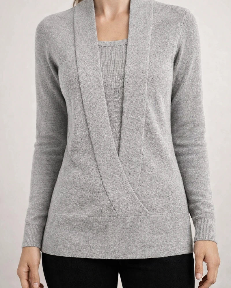Women's Casual Solid Color V-neck Long-sleeved Knitted Sweater | JRSEE:b486e7b9-3515-408d-a2d7-262b00abf9c6
