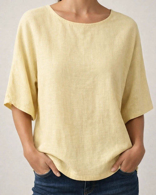 Women's Casual Top Printed Round-Neck 3/4-Sleeve Solid-Color Shirt | JRSEE:5c82172d-ae34-4d06-a7a5-5cb8095e757d