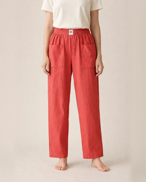 Women's Chinos Pants Trousers Cotton Linen / Cotton Blend Green Black Red Mid Waist Fashion Work Casual Weekend Side Pockets Micro-elastic Ankle-Length Comfort Solid Color M L XL XXL 3XL | JRSEE:f54ef617-c185-4e8d-a458-8d3e8bbb4d16