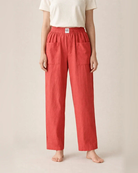 Women's Chinos Pants Trousers Cotton Linen / Cotton Blend Green Black Red Mid Waist Fashion Work Casual Weekend Side Pockets Micro-elastic Ankle-Length Comfort Solid Color M L XL XXL 3XL | JRSEE:f54ef617-c185-4e8d-a458-8d3e8bbb4d16