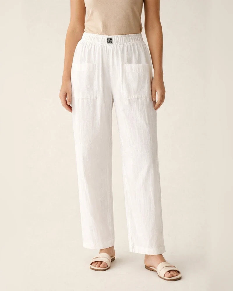 Women's Chinos Pants Trousers Cotton Linen / Cotton Blend Green Black Red Mid Waist Fashion Work Casual Weekend Side Pockets Micro-elastic Ankle-Length Comfort Solid Color M L XL XXL 3XL | JRSEE:781eff50-c899-43ed-803e-154d408441a7
