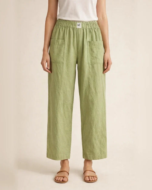 Women's Chinos Pants Trousers Cotton Linen / Cotton Blend Green Black Red Mid Waist Fashion Work Casual Weekend Side Pockets Micro-elastic Ankle-Length Comfort Solid Color M L XL XXL 3XL | JRSEE:d87deef5-b52d-45cc-b2e1-5e6e2d8ef24a