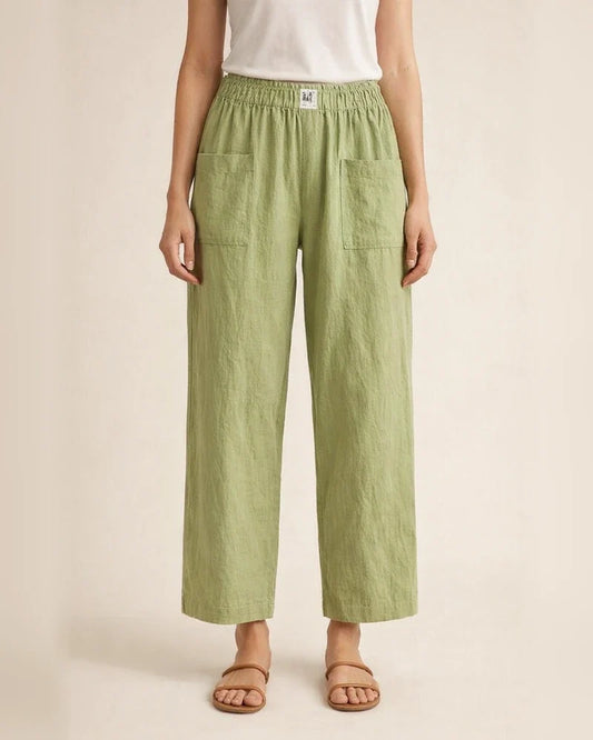 Women's Chinos Pants Trousers Cotton Linen / Cotton Blend Green Black Red Mid Waist Fashion Work Casual Weekend Side Pockets Micro-elastic Ankle-Length Comfort Solid Color M L XL XXL 3XL | JRSEE:d87deef5-b52d-45cc-b2e1-5e6e2d8ef24a