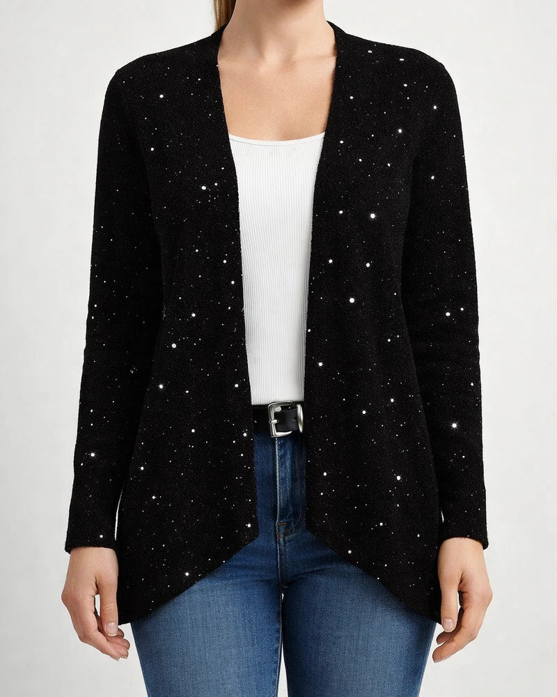 Women's Christmas Heavy-Duty Sequined Solid Color Fashion Casual Asymmetric Jacket | JRSEE:37bc9b62-fe70-43fb-8060-2bed9460dc31