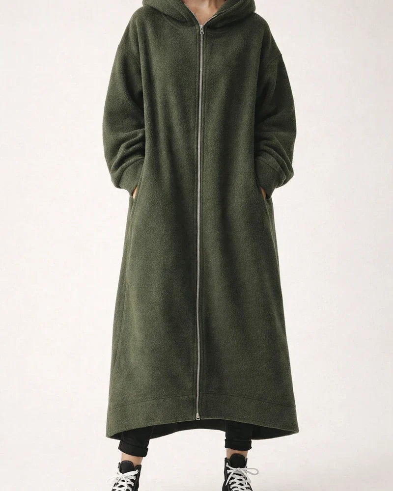 Women's Coat Casual Jacket Hoodie Jacket Casual Daily Going out Winter Fall Maxi Coat V Neck Regular Fit Warm Lightweight Casual Jacket Long Sleeve Solid Color Full Zip Green Blue Gray | JRSEE:50f065f0-096d-40ed-82db-cd8f49adca9f