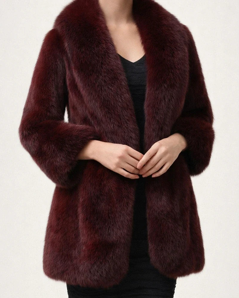 Women's Coat Cloak / Capes Wedding Daily Winter Fall Regular Coat V Neck Regular Fit Windproof Warm Basic Jacket Half Sleeve Neutral Faux Fur Trim Black Red Gray / Lined | JRSEE:82d16647-2d99-44a2-aecc-0836746800e4
