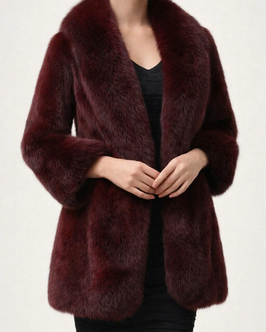 Women's Coat Cloak / Capes Wedding Daily Winter Fall Regular Coat V Neck Regular Fit Windproof Warm Basic Jacket Half Sleeve Neutral Faux Fur Trim Black Red Gray / Lined | JRSEE:82d16647-2d99-44a2-aecc-0836746800e4