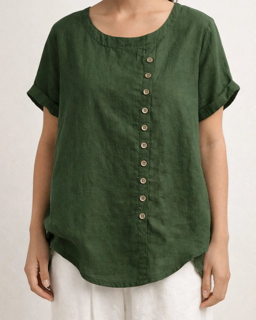 Women's Cotton and Linen Tops Large Size Casual Loose Cotton and Linen T-shirt Cotton and Linen Large Size | JRSEE:6e109891-619b-4d8d-acb8-989124a7da6e