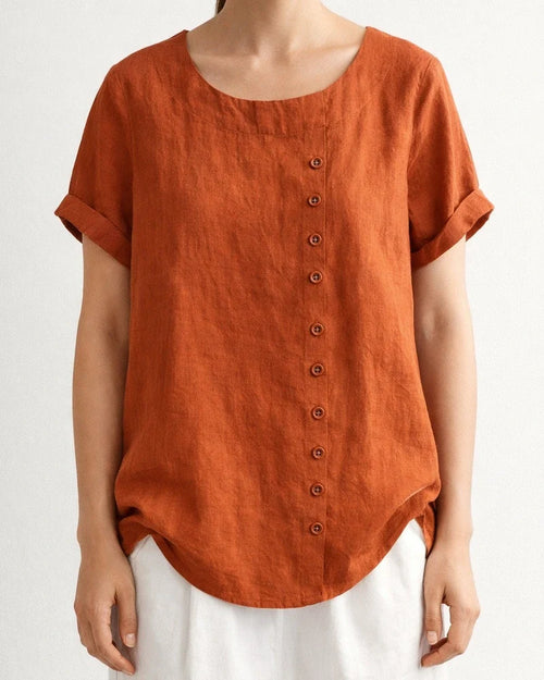 Women's Cotton and Linen Tops Large Size Casual Loose Cotton and Linen T-shirt Cotton and Linen Large Size | JRSEE:99eaa64c-2247-48ba-a060-699c926ffc84