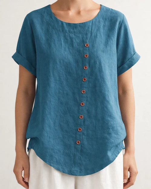 Women's Cotton and Linen Tops Large Size Casual Loose Cotton and Linen T-shirt Cotton and Linen Large Size | JRSEE:a0de5d41-39df-4c4e-8d6a-eb564c5eab32