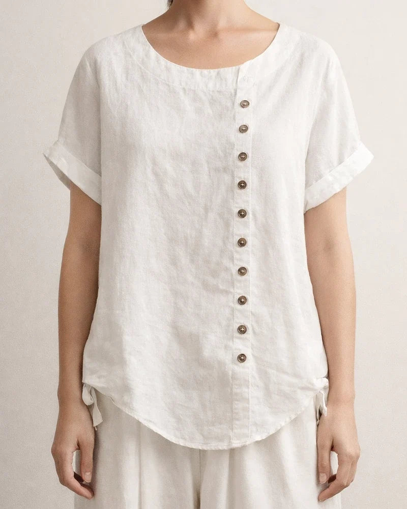 Women's Cotton and Linen Tops Large Size Casual Loose Cotton and Linen T-shirt Cotton and Linen Large Size | JRSEE:8147f15e-de27-4883-9d76-d693160d70aa