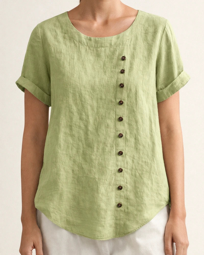 Women's Cotton and Linen Tops Large Size Casual Loose Cotton and Linen T-shirt Cotton and Linen Large Size | JRSEE:b557be9d-ef48-41b9-8e07-dcf6ee115c07