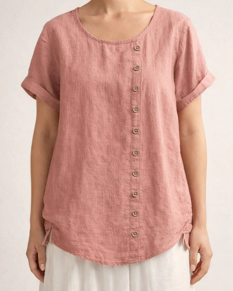 Women's Cotton and Linen Tops Large Size Casual Loose Cotton and Linen T-shirt Cotton and Linen Large Size | JRSEE:ccad3832-e1e0-4772-a754-4d2065d1efac