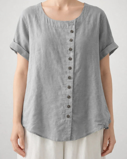 Women's Cotton and Linen Tops Large Size Casual Loose Cotton and Linen T-shirt Cotton and Linen Large Size | JRSEE:2cd0f72a-4e67-4132-b21e-605f90661a07