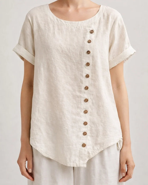 Women's Cotton and Linen Tops Large Size Casual Loose Cotton and Linen T-shirt Cotton and Linen Large Size | JRSEE:4a2e5983-1f13-421d-9b10-a9b14cb28199