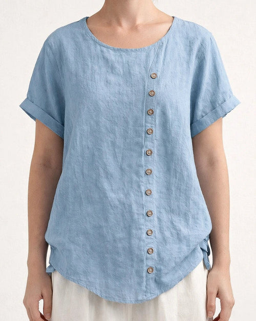 Women's Cotton and Linen Tops Large Size Casual Loose Cotton and Linen T-shirt Cotton and Linen Large Size | JRSEE:858484b6-37d7-4f51-b132-c4498487da36