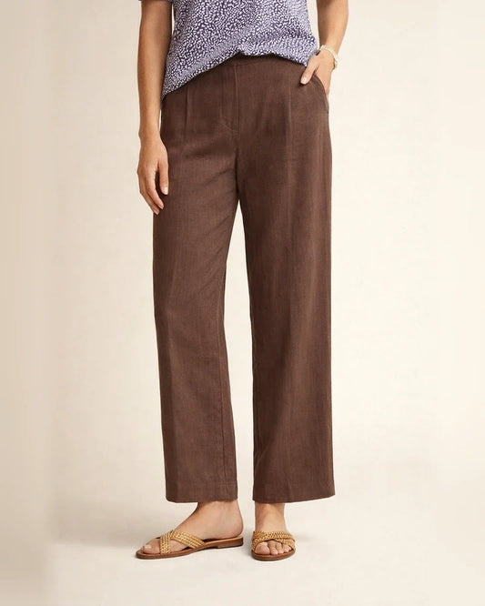 Women's Cotton Linen Loose Solid Color Elastic Waist Straight Casual Pants Plus Size Nine Pants | JRSEE:c809a23d-9e96-4dd4-b4ad-ce77330a9124