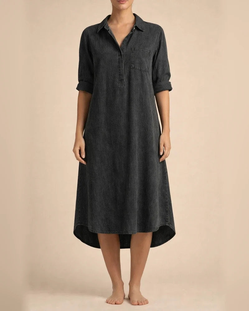 Women's Denim Dress Solid Color Large Casual Skirt Black Dresses | JRSEE:d4499f9d-853b-4a6f-a30b-ce5e2968620d