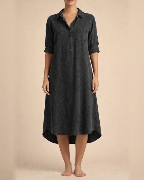 Women's Denim Dress Solid Color Large Casual Skirt Black Dresses | JRSEE:d4499f9d-853b-4a6f-a30b-ce5e2968620d
