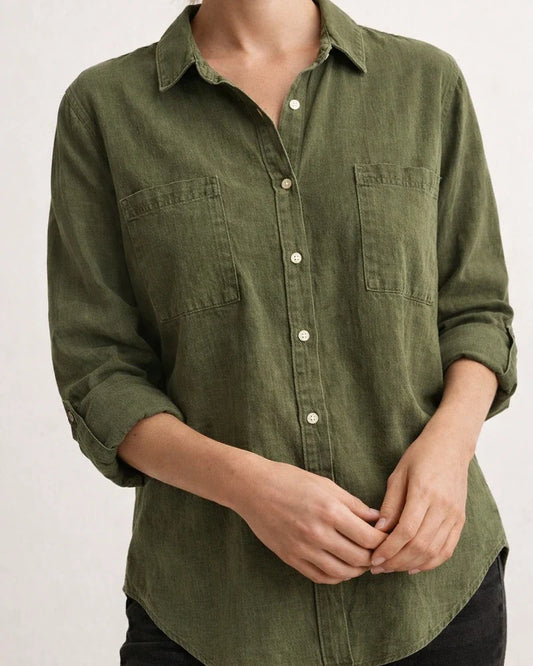 Women's Denim Shirt Spring and Fall New Loose Double Pockets Long-sleeved Versatile Casual Jacket Shirt | JRSEE:7aec7157-043d-4770-a7e6-77010aca915b
