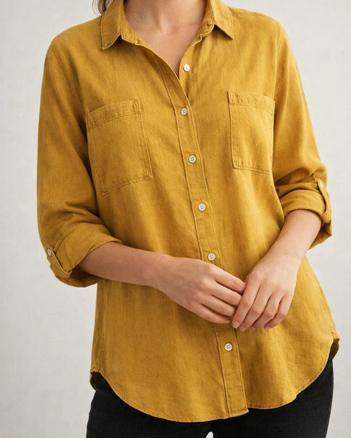 Women's Denim Shirt Spring and Fall New Loose Double Pockets Long-sleeved Versatile Casual Jacket Shirt | JRSEE:a98fcfc4-6782-48f2-a81c-1615403bf0a2
