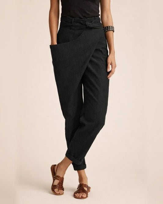 Women's Dress Pants Cotton Blend Navy Blue Gray Black Mid Waist Streetwear Casual Daily Work Ankle-Length Comfort Solid Colored S M L XL XXL / Slim | JRSEE:be9c7369-e652-48c4-a51e-deaa2322b911