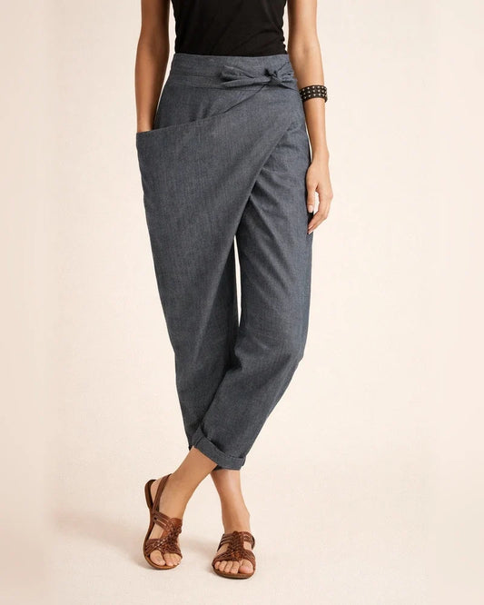 Women's Dress Pants Cotton Blend Navy Blue Gray Black Mid Waist Streetwear Casual Daily Work Ankle-Length Comfort Solid Colored S M L XL XXL / Slim | JRSEE:89fabfec-c4de-4f08-949d-e47a32229230