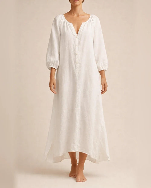 Women's Dresses Cotton Linen Shirt Long Dress Fashion Casual Long-sleeved Cardigan Dresses | JRSEE:903a21a7-9e40-4996-9641-d53e4a506660