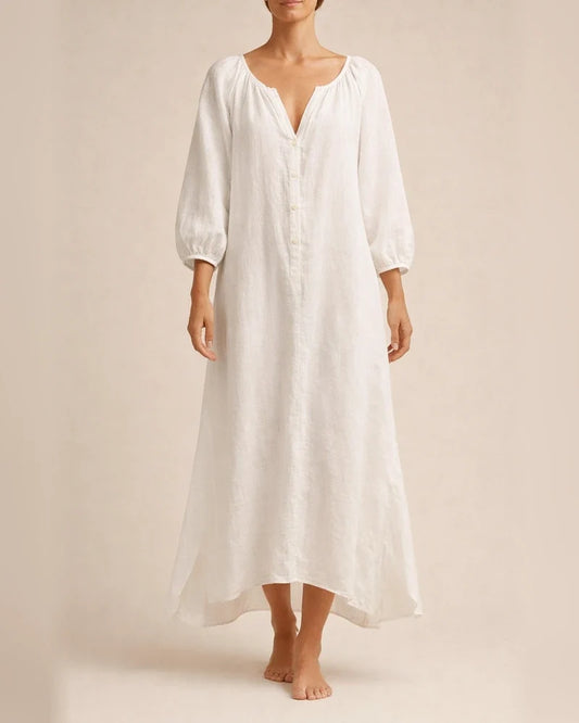 Women's Dresses Cotton Linen Shirt Long Dress Fashion Casual Long-sleeved Cardigan Dresses | JRSEE:903a21a7-9e40-4996-9641-d53e4a506660