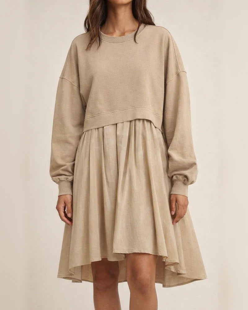 Women's Dresses Fall New Fashion Temperament Elegant Solid Color Loose Long-sleeved Mid-length Dresses | JRSEE:042ab79f-61b8-47c2-ac4a-c1bf6ba1dbda