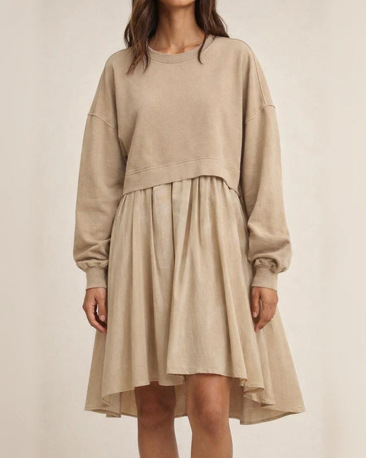 Women's Dresses Fall New Fashion Temperament Elegant Solid Color Loose Long-sleeved Mid-length Dresses | JRSEE:042ab79f-61b8-47c2-ac4a-c1bf6ba1dbda