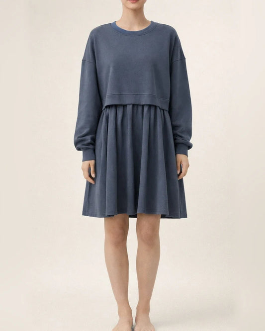 Women's Dresses Fall New Fashion Temperament Elegant Solid Color Loose Long-sleeved Mid-length Dresses | JRSEE:6f4332b1-cd65-4660-b253-721ea1abb25f