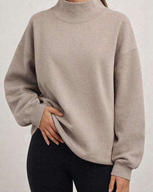 Women's Explosive Neckline Split Loose Casual Half-high Neck Padded Casual Style Commuter Sweater | JRSEE:8dcf6db9-b417-4564-a2d2-0827b6940c2c