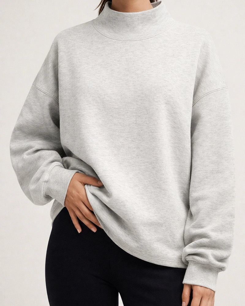 Women's Explosive Neckline Split Loose Casual Half-high Neck Padded Casual Style Commuter Sweater | JRSEE:6f9bbdf9-6ea5-40ab-b864-d97b652c35c2