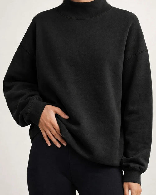 Women's Explosive Neckline Split Loose Casual Half-high Neck Padded Casual Style Commuter Sweater | JRSEE:7b0d7dee-d152-46ab-87b1-8871ab113a4e